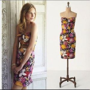 ANTHROPOLOGIE Moulinette Soeurs Strapless Floral Print Dress NWT